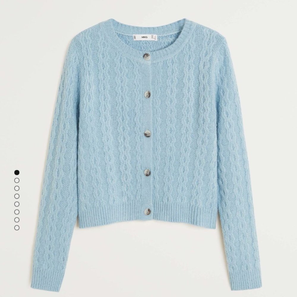 Mango Light Blue Sweater Set, Blue, Size S